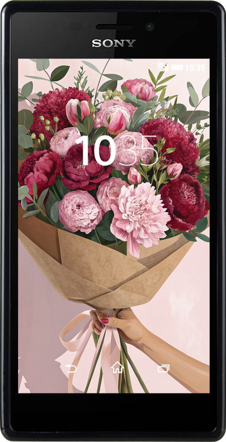 Силіконовий чехол Півонії 1 для Sony Xperia M2 dual D2302 - 6705u-61 изображение 