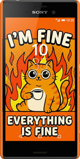 3D пластиковый матовый чехол Funny Cat для Sony Xperia M4 Aqua E2312 - 6786m-162 изображение 