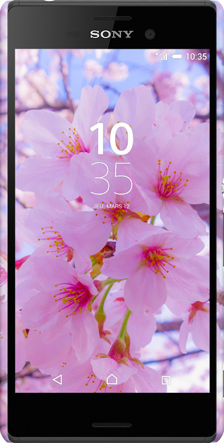 3D пластиковий матовий чехол Сакура для Sony Xperia M4 Aqua E2312 - 6029m-162 изображение 