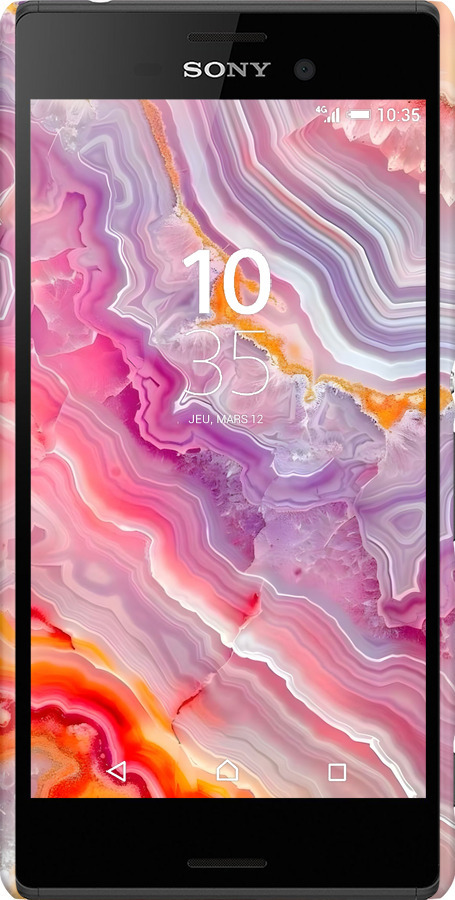 3D пластиковий матовий чехол Мрамор 2 для Sony Xperia M4 Aqua E2312 - 6307m-162 изображение 