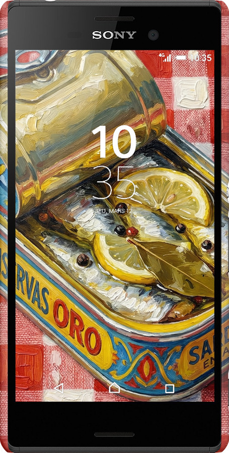 3D пластиковый матовый чехол Vintage Sardine Tin Phone для Sony Xperia M4 Aqua E2312 - 6772m-162 изображение 