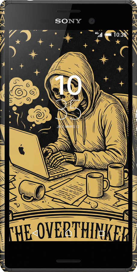 3D пластиковий матовий чехол The Overthinker для Sony Xperia M4 Aqua E2312 - 6774m-162 изображение 