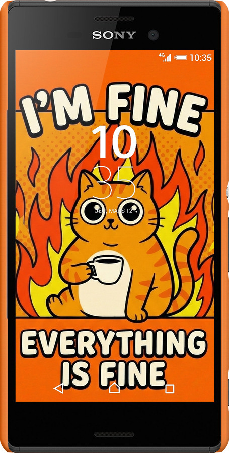 3D пластиковый матовый чехол Funny Cat для Sony Xperia M4 Aqua E2312 - 6786m-162 изображение 