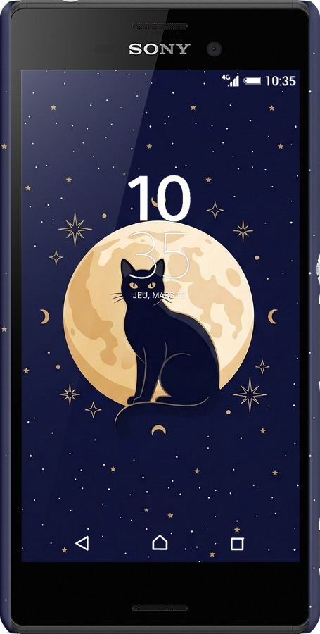 3D пластиковый матовый чехол Cute Cat Celestial/Witchy для Sony Xperia M4 Aqua E2312 - 6787m-162 изображение 
