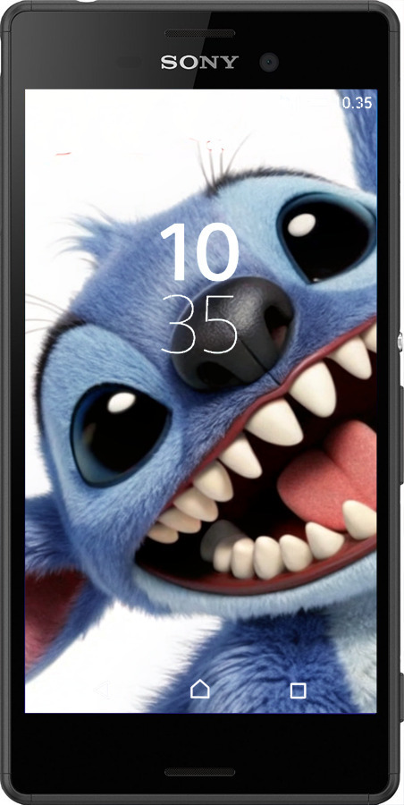 Силиконовый чехол Стич для Sony Xperia M4 Aqua E2312 - 6684u-162 изображение 