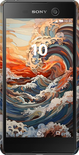 3D пластиковый матовый чехол Арт волны для Sony Xperia M5 E5633 - 6324m-217 изображение 