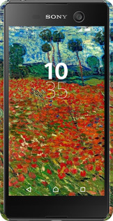 3D пластиковий глянцевий чехол Вінсент Ван Гог-Макове поле для Sony Xperia M5 E5633 - 6466c-217 изображение 