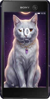 3D пластиковий глянцевий чехол Mystic White Cat Gothic Dark Purple Gold для Sony Xperia M5 E5633 - 6805c-217 изображение 