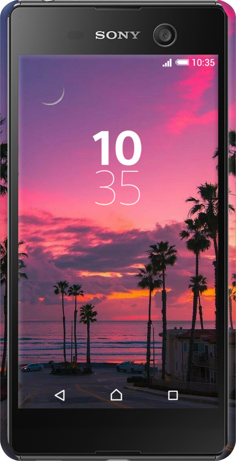 3D пластиковый матовый чехол Пальмы для Sony Xperia M5 E5633 - 5873m-217 изображение 
