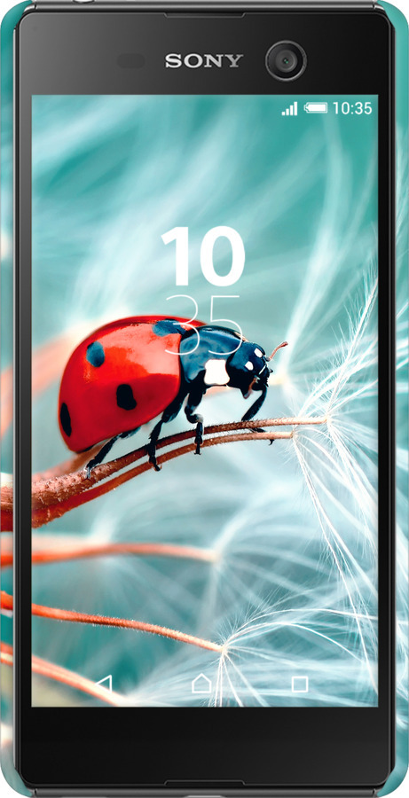 3D пластиковый матовый чехол Божья коровка для Sony Xperia M5 E5633 - 6049m-217 изображение 