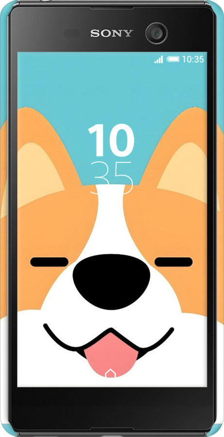 3D пластиковый матовый чехол Корги для Sony Xperia M5 E5633 - 6280m-217 изображение 