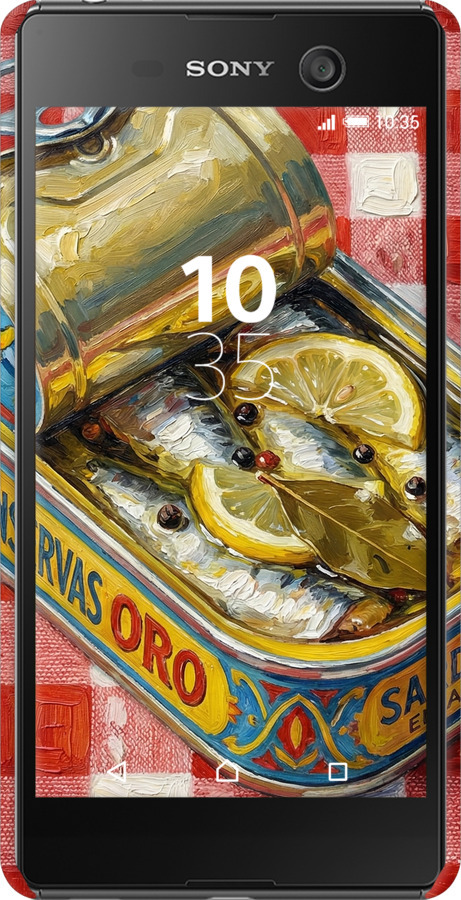 3D пластиковый глянцевый чехол Vintage Sardine Tin Phone для Sony Xperia M5 E5633 - 6772c-217 изображение 