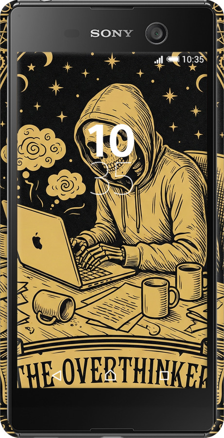 3D пластиковый глянцевый чехол The Overthinker для Sony Xperia M5 E5633 - 6774c-217 изображение 
