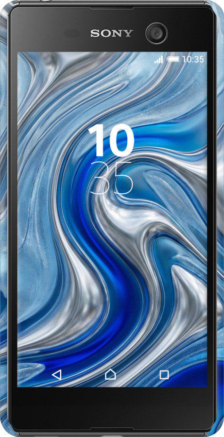 3D пластиковый матовый чехол Liquid Chrome для Sony Xperia M5 E5633 - 6781m-217 изображение 