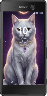 Силіконовий чехол Mystic White Cat Gothic Dark Purple Gold для Sony Xperia M5 E5633 - 6805u-217 изображение 