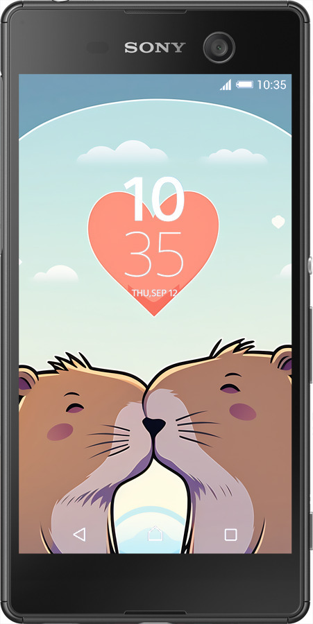 Силіконовий чехол Капібара кохання для Sony Xperia M5 E5633 - 6027u-217 изображение 