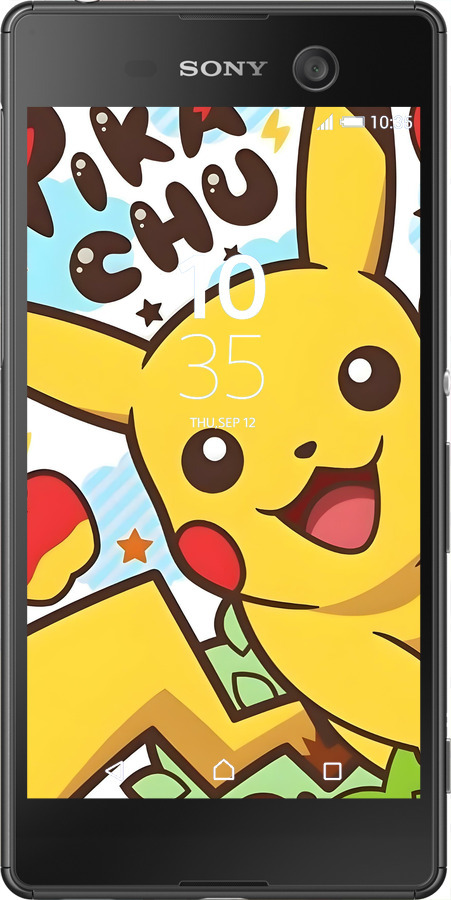 Силиконовый чехол Пикачу 2 для Sony Xperia M5 E5633 - 6391u-217 изображение 