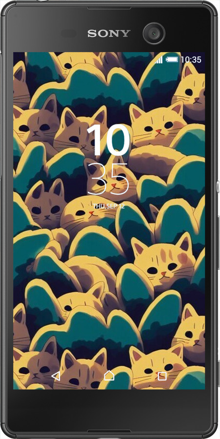 Силиконовый чехол С изображением кошек для Sony Xperia M5 E5633 - 6429u-217 изображение 