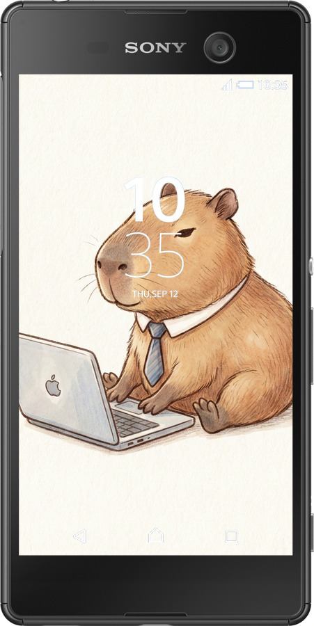 Силиконовый чехол Funny Capybara CEO Working для Sony Xperia M5 E5633 - 6777u-217 изображение 