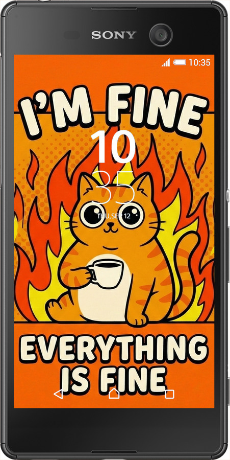 Силиконовый чехол Funny Cat для Sony Xperia M5 E5633 - 6786u-217 изображение 