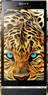 3D пластиковый глянцевый чехол Леопард для Sony Xperia S LT26i - 6611c-86 изображение 