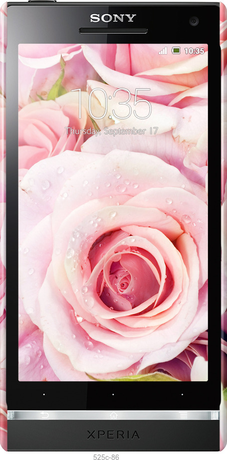 3D пластиковый глянцевый чехол Розы для Sony Xperia S LT26i - 525c-86 изображение 
