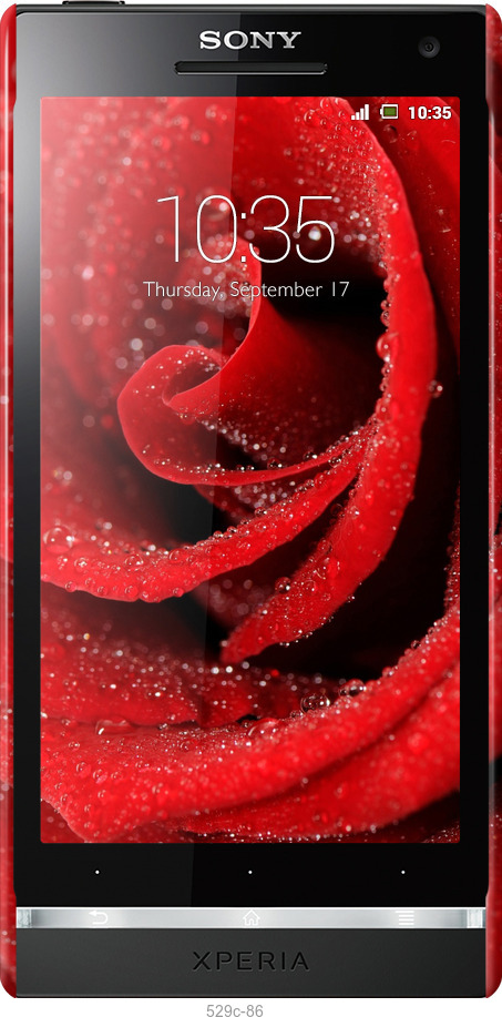 3D пластиковий глянцевий чехол Червона троянда для Sony Xperia S LT26i - 529c-86 изображение 