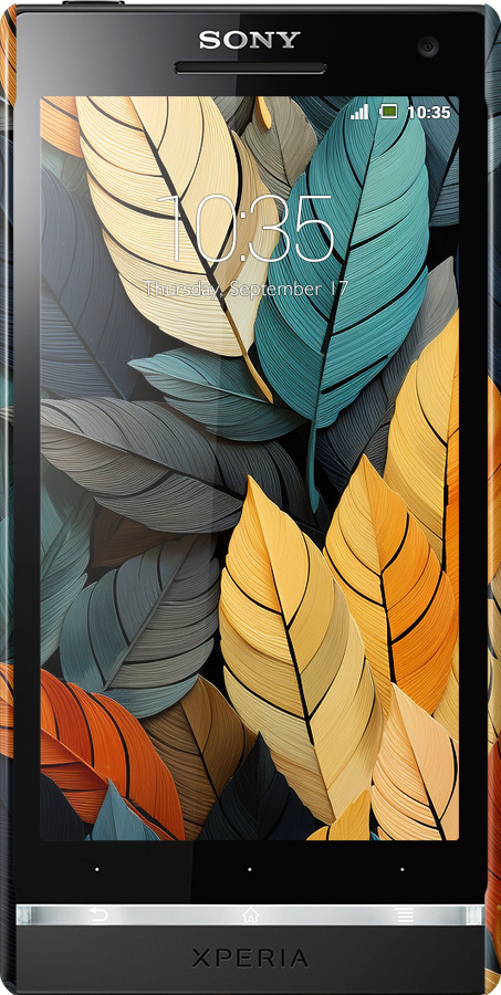 3D пластиковий глянцевий чехол Кольорове листя для Sony Xperia S LT26i - 5644c-86 изображение 