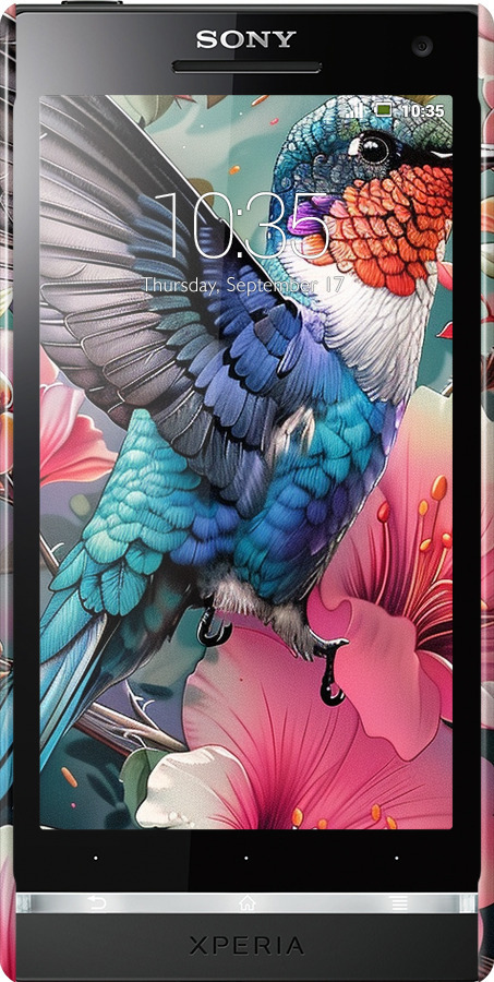 3D пластиковый глянцевый чехол Сказочная колибри для Sony Xperia S LT26i - 6051c-86 изображение 