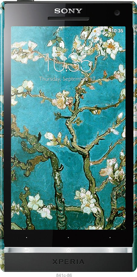 3D пластиковый глянцевый чехол Винсент Ван Гог. Сакура для Sony Xperia S LT26i - 841c-86 изображение 