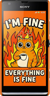 3D пластиковий глянцевий чехол Funny Cat для Sony Xperia SP M35H - 6786c-280 изображение 