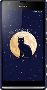 3D пластиковий глянцевий чехол Cute Cat Celestial/Witchy для Sony Xperia SP M35H - 6787c-280 изображение 