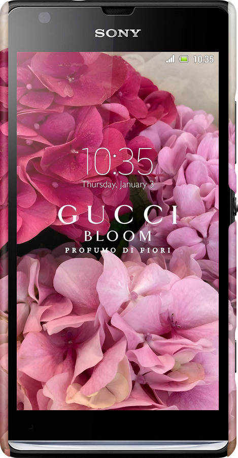 3D пластиковий глянцевий чехол Гучи для Sony Xperia SP M35H - 6341c-280 изображение 