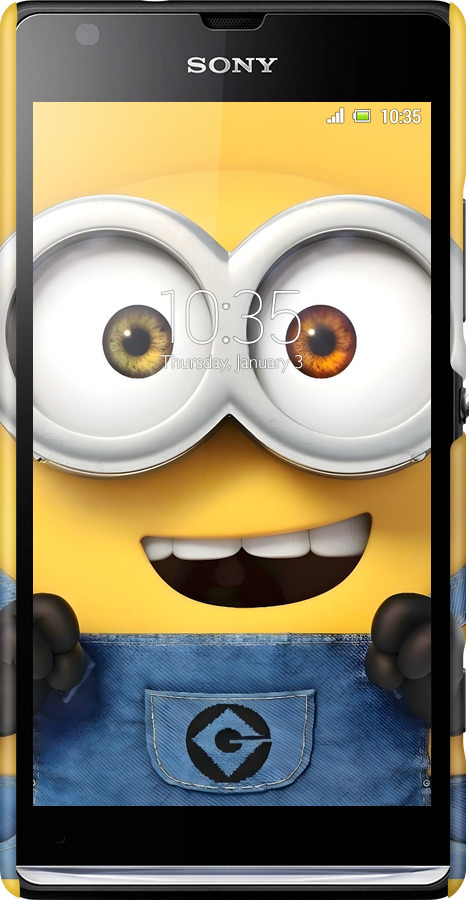 3D пластиковый глянцевый чехол Миньон для Sony Xperia SP M35H - 6389c-280 изображение 