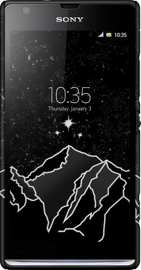 3D пластиковый матовый чехол Минималистический горный пейзаж для Sony Xperia SP M35H - 6438m-280 изображение 