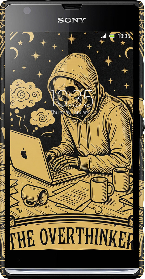 3D пластиковый матовый чехол The Overthinker для Sony Xperia SP M35H - 6774m-280 изображение 