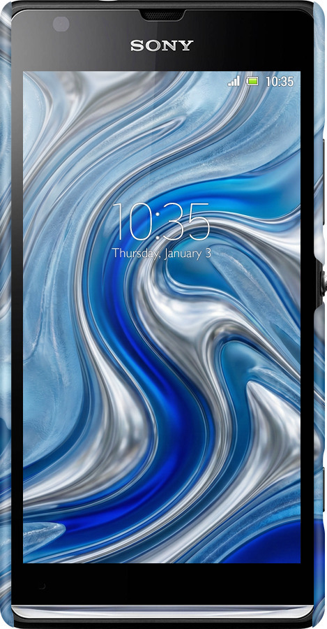 3D пластиковый глянцевый чехол Liquid Chrome для Sony Xperia SP M35H - 6781c-280 изображение 