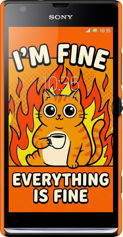 3D пластиковий глянцевий чехол Funny Cat для Sony Xperia SP M35H - 6786c-280 изображение 