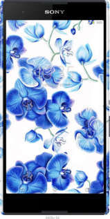 3D пластиковый глянцевый чехол Голубые орхидеи для Sony Xperia T2 Ultra Dual D5322 - 4406c-92 изображение 
