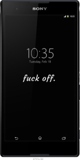 3D пластиковый глянцевый чехол Fuck off для Sony Xperia T2 Ultra Dual D5322 - 4731c-92 изображение 