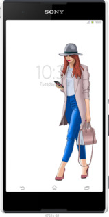 3D пластиковый глянцевый чехол Девушка 1 для Sony Xperia T2 Ultra Dual D5322 - 4751c-92 изображение 