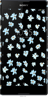 3D пластиковый глянцевый чехол Цветочный для Sony Xperia T2 Ultra Dual D5322 - 4900c-92 изображение 