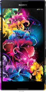 3D пластиковый глянцевый чехол Абстрактные цветы для Sony Xperia T2 Ultra Dual D5322 - 511c-92 изображение 