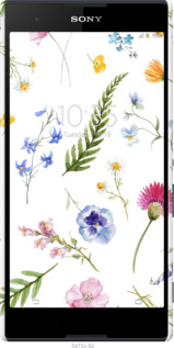 3D пластиковий глянцевий чехол Квітковий фон v2 для Sony Xperia T2 Ultra Dual D5322 - 5472c-92 изображение 