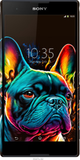 3D пластиковий матовий чехол Яскравий бульдог для Sony Xperia T2 Ultra Dual D5322 - 5547m-92 изображение 