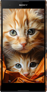3D пластиковый матовый чехол Котики 2 для Sony Xperia T2 Ultra Dual D5322 - 5664m-92 изображение 