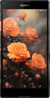 3D пластиковый глянцевый чехол Оранжевые розы для Sony Xperia T2 Ultra Dual D5322 - 5944c-92 изображение 