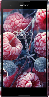 3D пластиковий глянцевий чехол Морозні ягоди для Sony Xperia T2 Ultra Dual D5322 - 6033c-92 изображение 