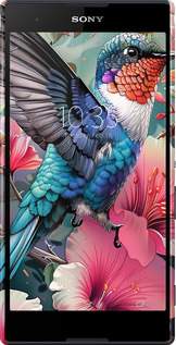 3D пластиковый глянцевый чехол Сказочная колибри для Sony Xperia T2 Ultra Dual D5322 - 6051c-92 изображение 