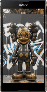 3D пластиковий глянцевий чехол Bronze kaws v3 для Sony Xperia T2 Ultra Dual D5322 - 6099c-92 изображение 